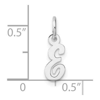 14K White Gold Letter E Charm – view 5