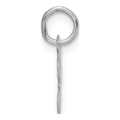 14K White Gold Script Letter F Charm – view 3