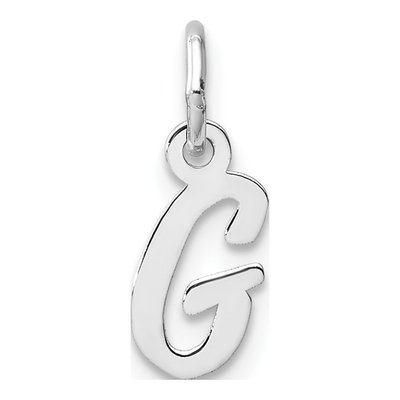 14K White Gold Letter G Charm