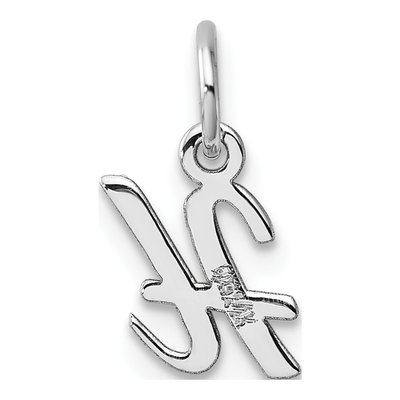14K White Gold Letter H Charm – view 4