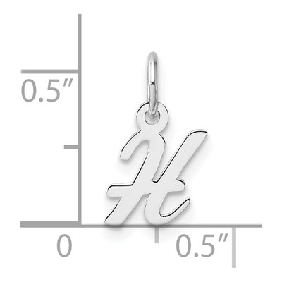14K White Gold Letter H Charm – view 5