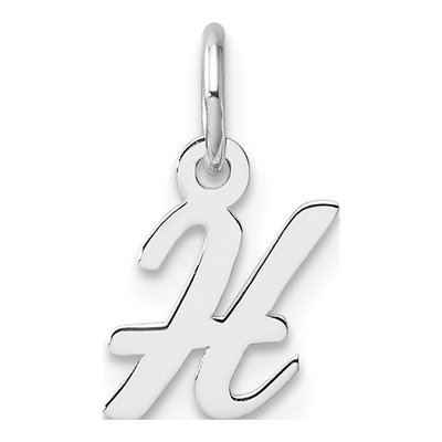 14K White Gold Letter H Charm