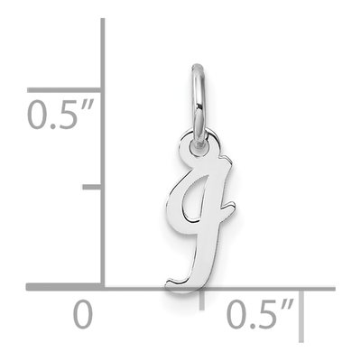 14K White Gold Initial I Charm – view 5