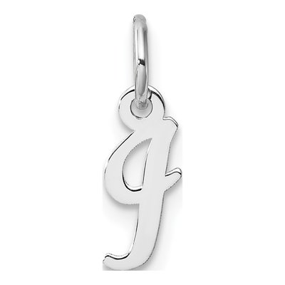 14K White Gold Initial I Charm