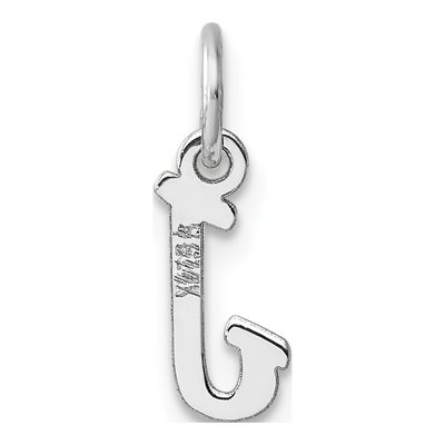 14K White Gold Letter J Charm – view 4