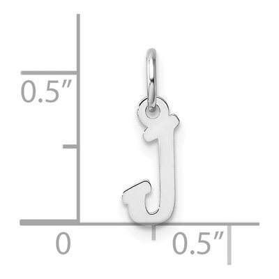 14K White Gold Letter J Charm – view 5