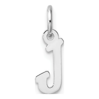 14K White Gold Letter J Charm