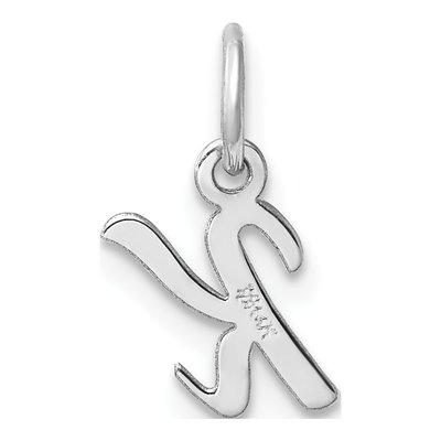 14K White Gold Script Letter K Pendant – view 4