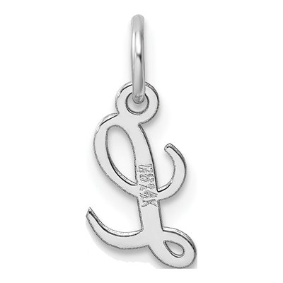 14K White Gold Script Letter L Charm – view 4