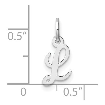 14K White Gold Script Letter L Charm – view 5