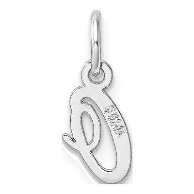 14K White Gold Script Letter O Charm – view 4