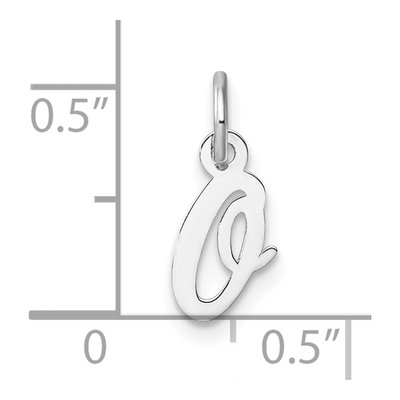 14K White Gold Script Letter O Charm – view 5