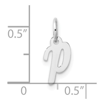 14K White Gold Letter P Pendant – view 5