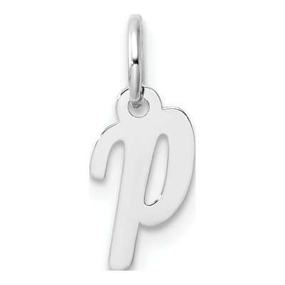 14K White Gold Letter P Pendant
