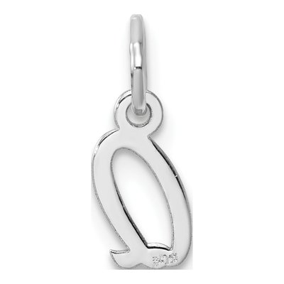 14K White Gold Letter Q Charm – view 4