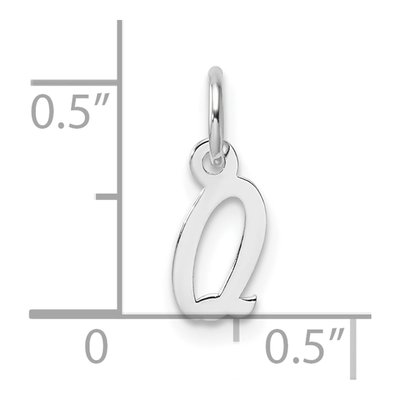 14K White Gold Letter Q Charm – view 5