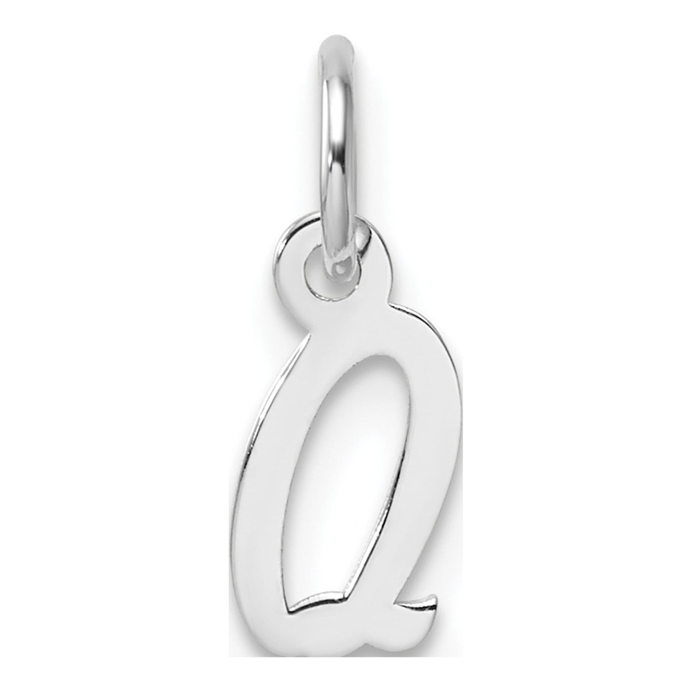 14K White Gold Letter Q Charm
