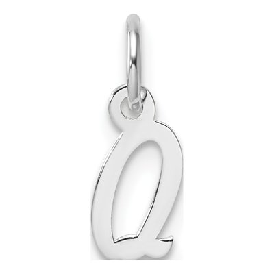 14K White Gold Letter Q Charm