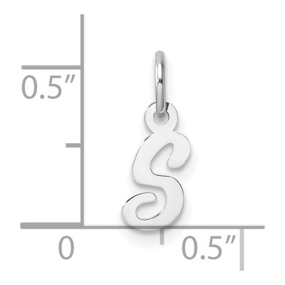 14K White Gold Script Letter S Pendant – view 5