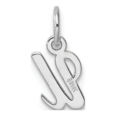 14K White Gold Letter U Charm – view 4