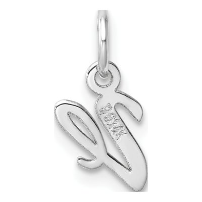 14K White Gold Letter V Pendant – view 4