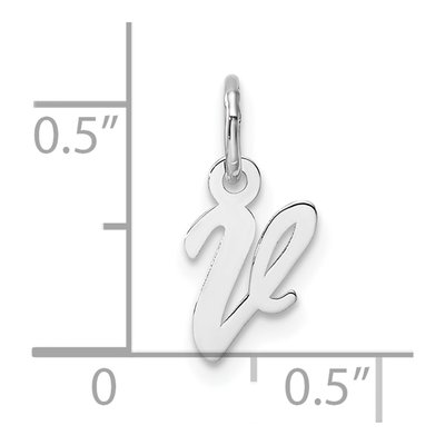 14K White Gold Letter V Pendant – view 5