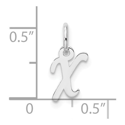 14K White Gold Letter X Pendant – view 5