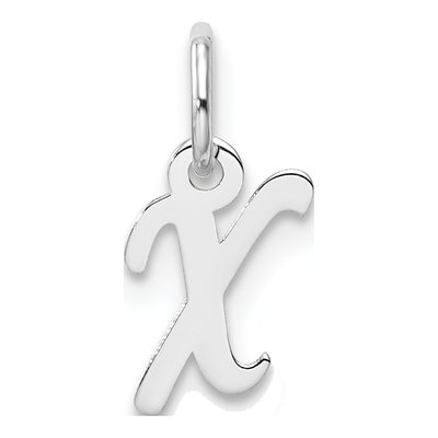 14K White Gold Letter X Pendant