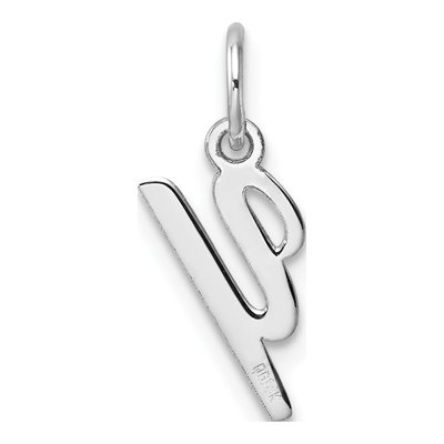 14K White Gold Letter Y Charm – view 4