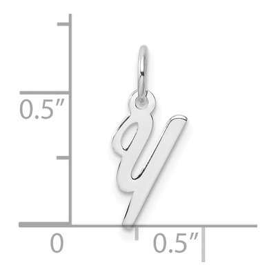 14K White Gold Letter Y Charm – view 5