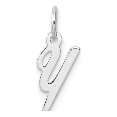 14K White Gold Letter Y Charm