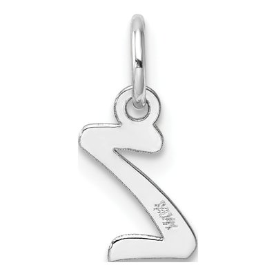 14K White Gold Letter Z Charm – view 4