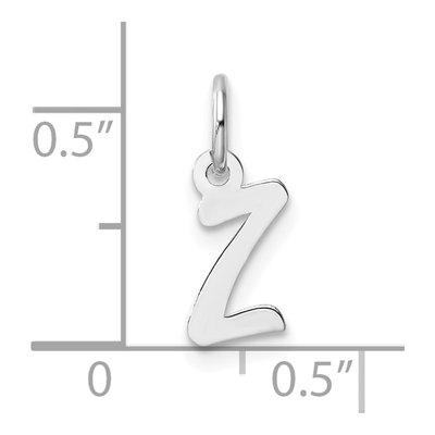 14K White Gold Letter Z Charm – view 5