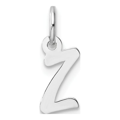 14K White Gold Letter Z Charm