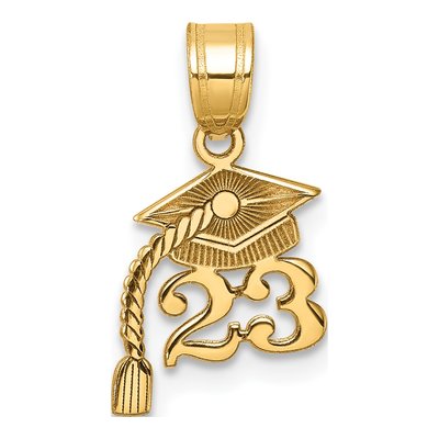 14K Yellow Gold Graduation Cap Tassel Charm