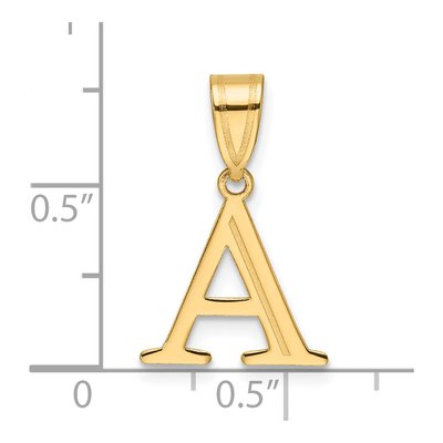 14K Yellow Gold Letter A Pendant – view 5
