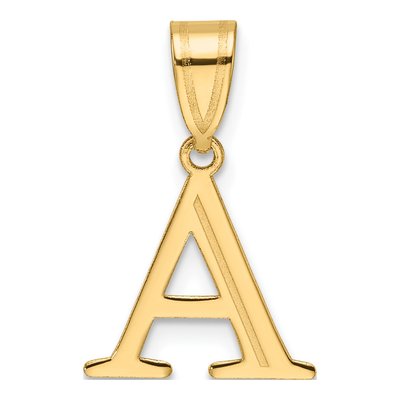 14K Yellow Gold Letter A Pendant