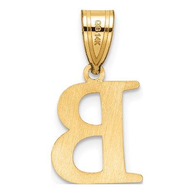 14K Yellow Gold Letter B Pendant – view 4