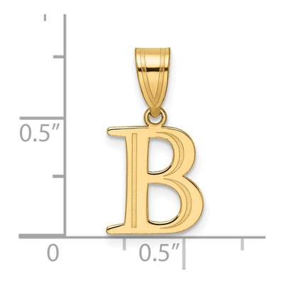 14K Yellow Gold Letter B Pendant – view 5