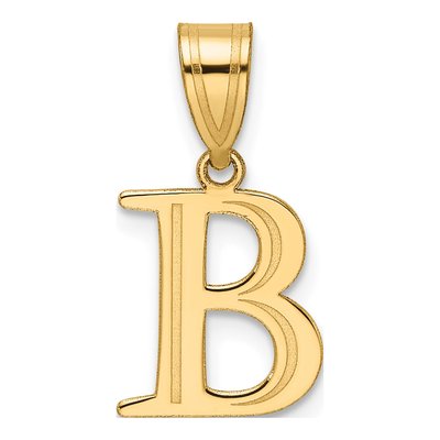 14K Yellow Gold Letter B Pendant