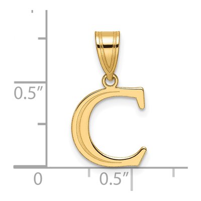 14K Yellow Gold Letter C Pendant – view 5