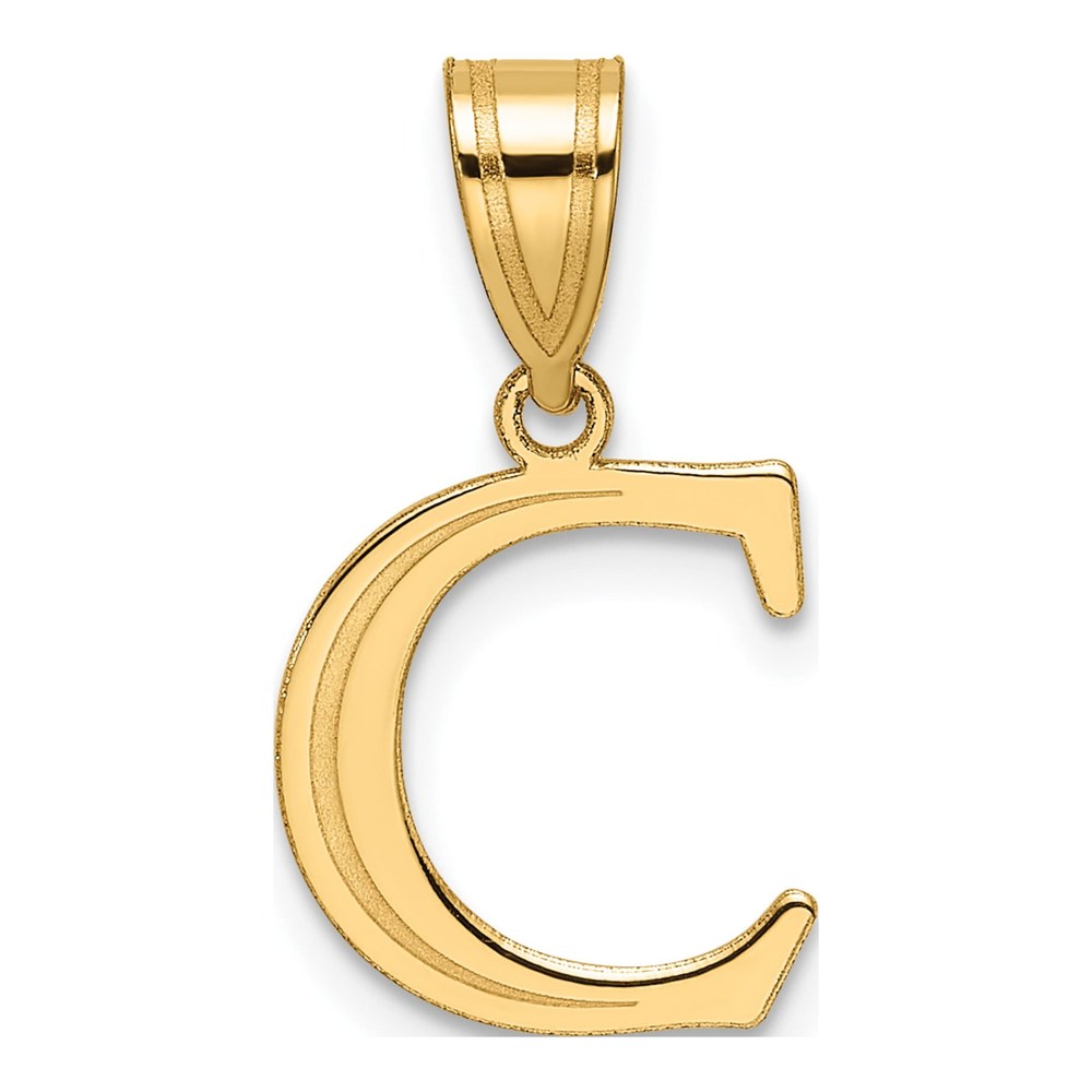 14K Yellow Gold Initial C Pendant