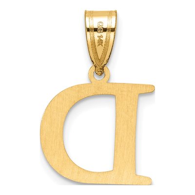 14K Yellow Gold Letter D Pendant – view 4