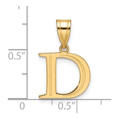 14K Yellow Gold Letter D Pendant – view 5