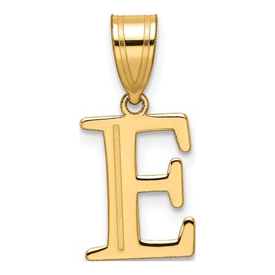 14K Yellow Gold Letter E Pendant