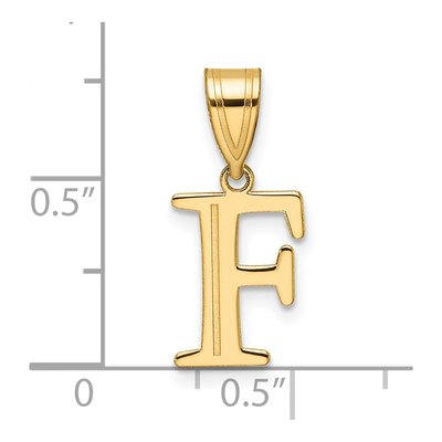 14K Yellow Gold Letter F Pendant – view 5