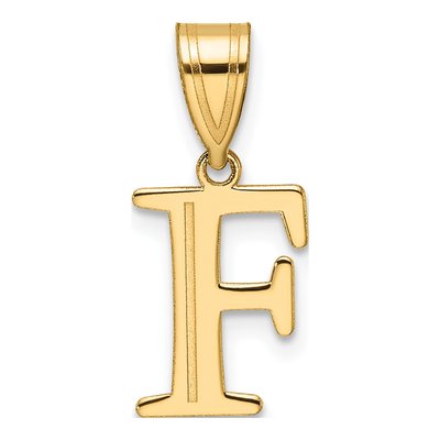 14K Yellow Gold Letter F Pendant