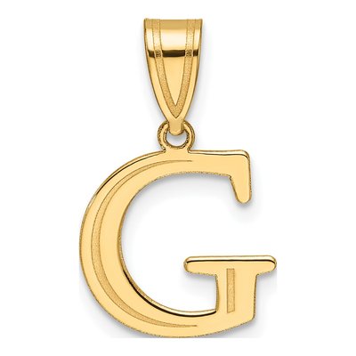 14K Yellow Gold Letter G Pendant
