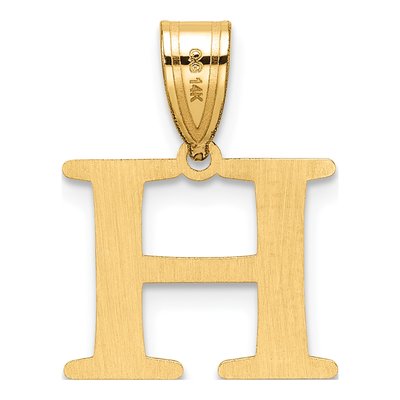 14K Yellow Gold Letter H Pendant – view 4