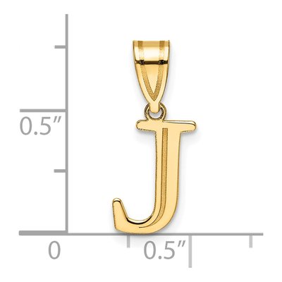 14K Yellow Gold Letter J Pendant – view 5